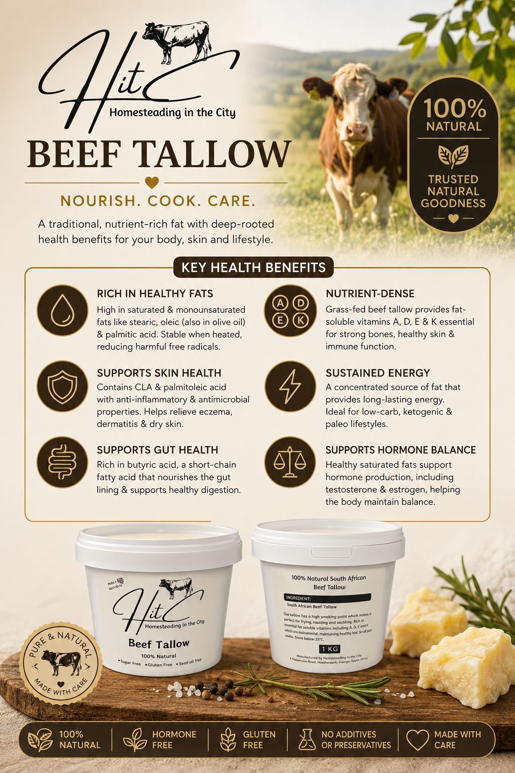 Beef Cooking Tallow (1kg) - Image 2